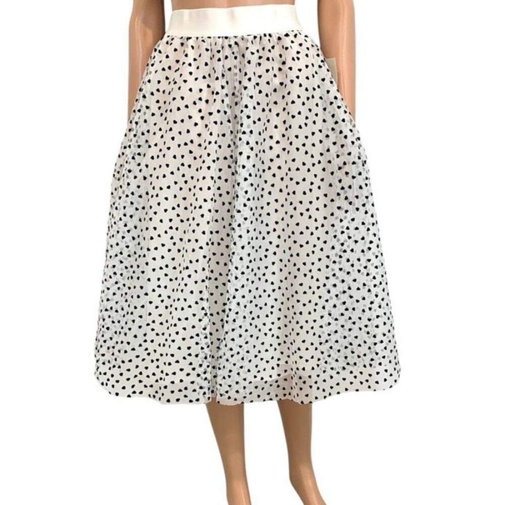 A New Day large tulle midi A line skirt velvet heart SK2 3391